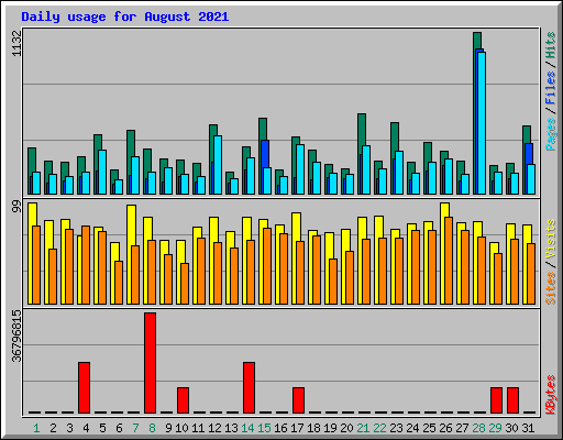 Daily usage for August 2021