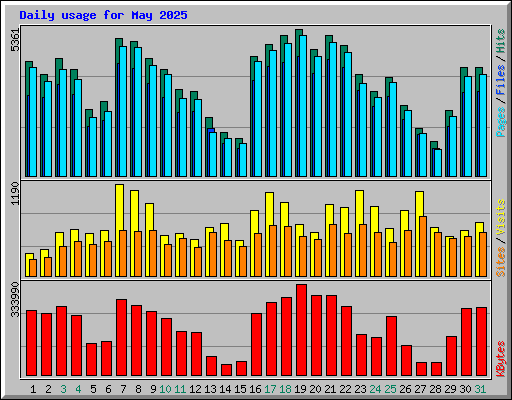 Daily usage for May 2025