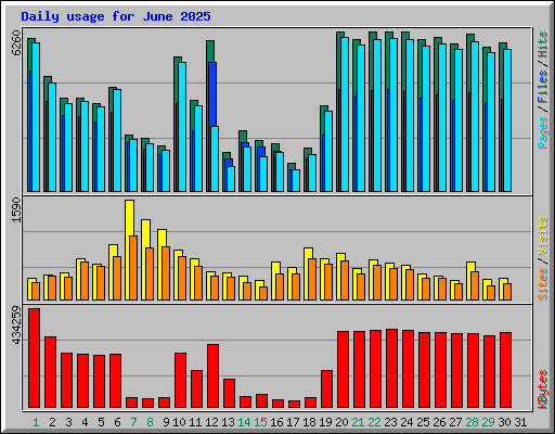 Daily usage for June 2025