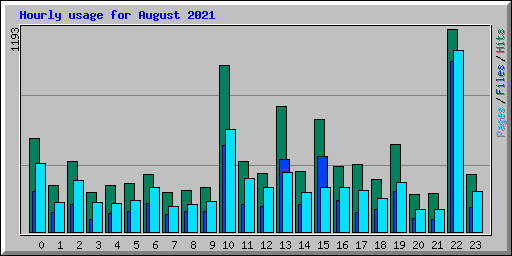 Hourly usage for August 2021
